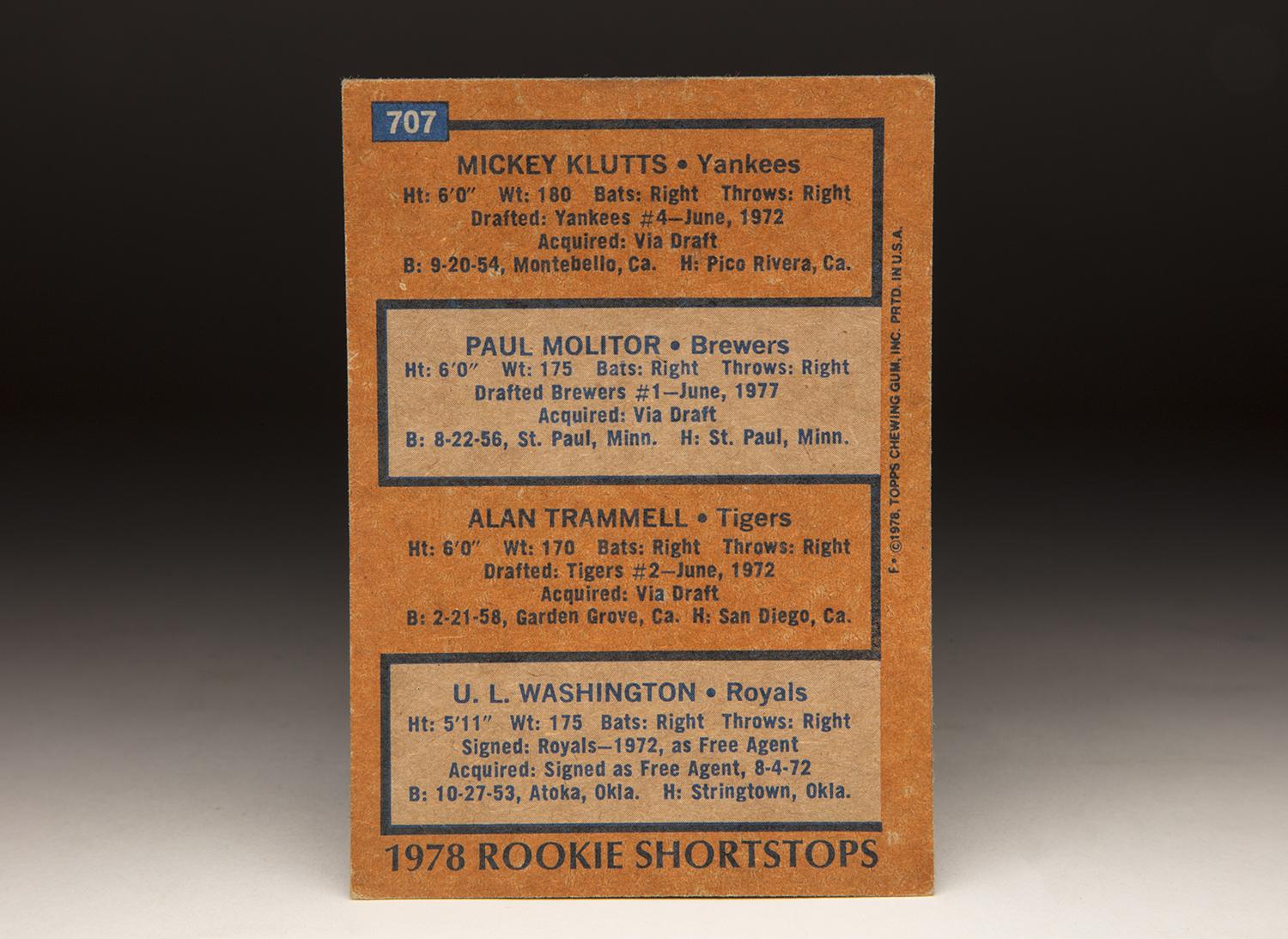 その他 1978 Topps Rookie Shortstops PSA8 その他 1978 Topps Rookie